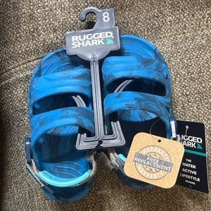 Rugged Shark Kids Blue Slippers